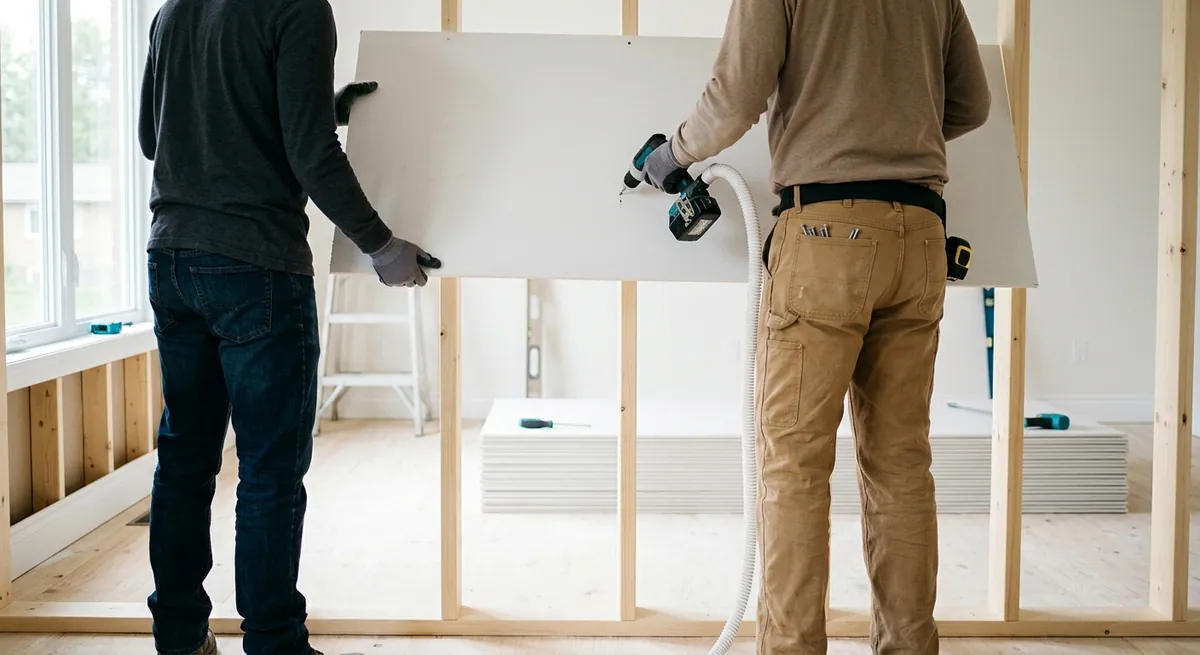 Crew installing new drywall after mold remediation in Gilbert, AZ