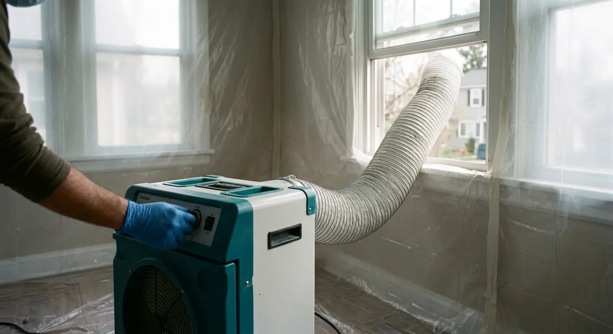 HEPA air scrubber negative air machine used during mold removal in Buckeye, AZ